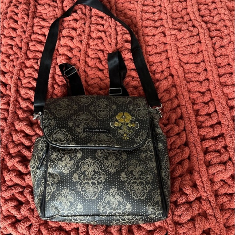 Petunia Pickle Bottom Floral Diaper Bag Backpack Embroidered Flower